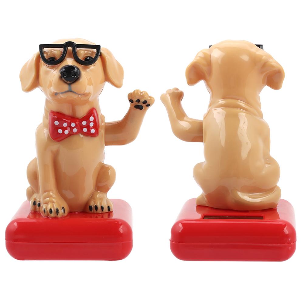 Solar Powered Swing Waving Dog Adorable Home Decor Car Accessories Table Ornament(#1)