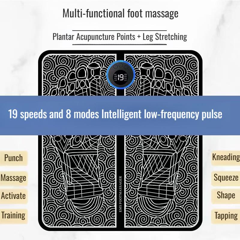 

Microcurrent Foot Massager Foot Pad Long Lasting Massage Lcd Display Lightweight Portable