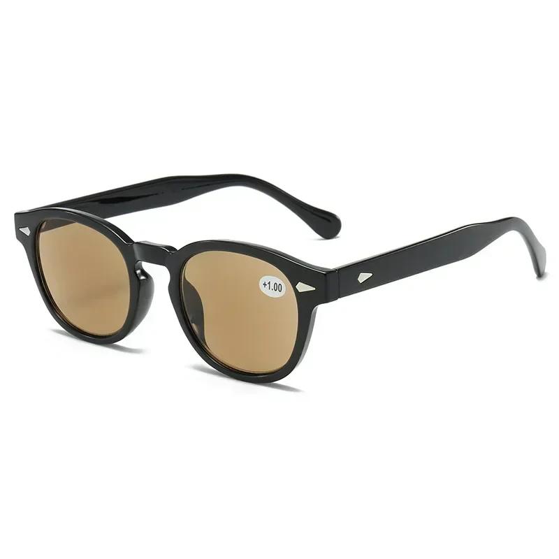 Women Men Ultra Light Unisex Presbyopia Glasses Vintage Rivet Leopard Round Sunglasses Fashion Reading