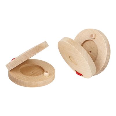 Wood Finger Castanets, Percussion Castanets Round Musical Instruments Rhythm Kids Toys for Baby Early Educational Toy