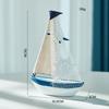 Mediterranean Style Sailing Boat Model Handmade Nautical Decor Miniature Sailboat  Party Decoration