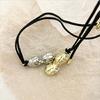 Sophisticated Peanut Necklace Featuring Black Cord Statement Jewelry Trendy Necklace Alloy Texture for Various Occasions