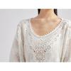 DIMANAF 2025 New Summer Basic Shirt Women Lace O-Neck Blouse Tops Tees Loose White Short Tees