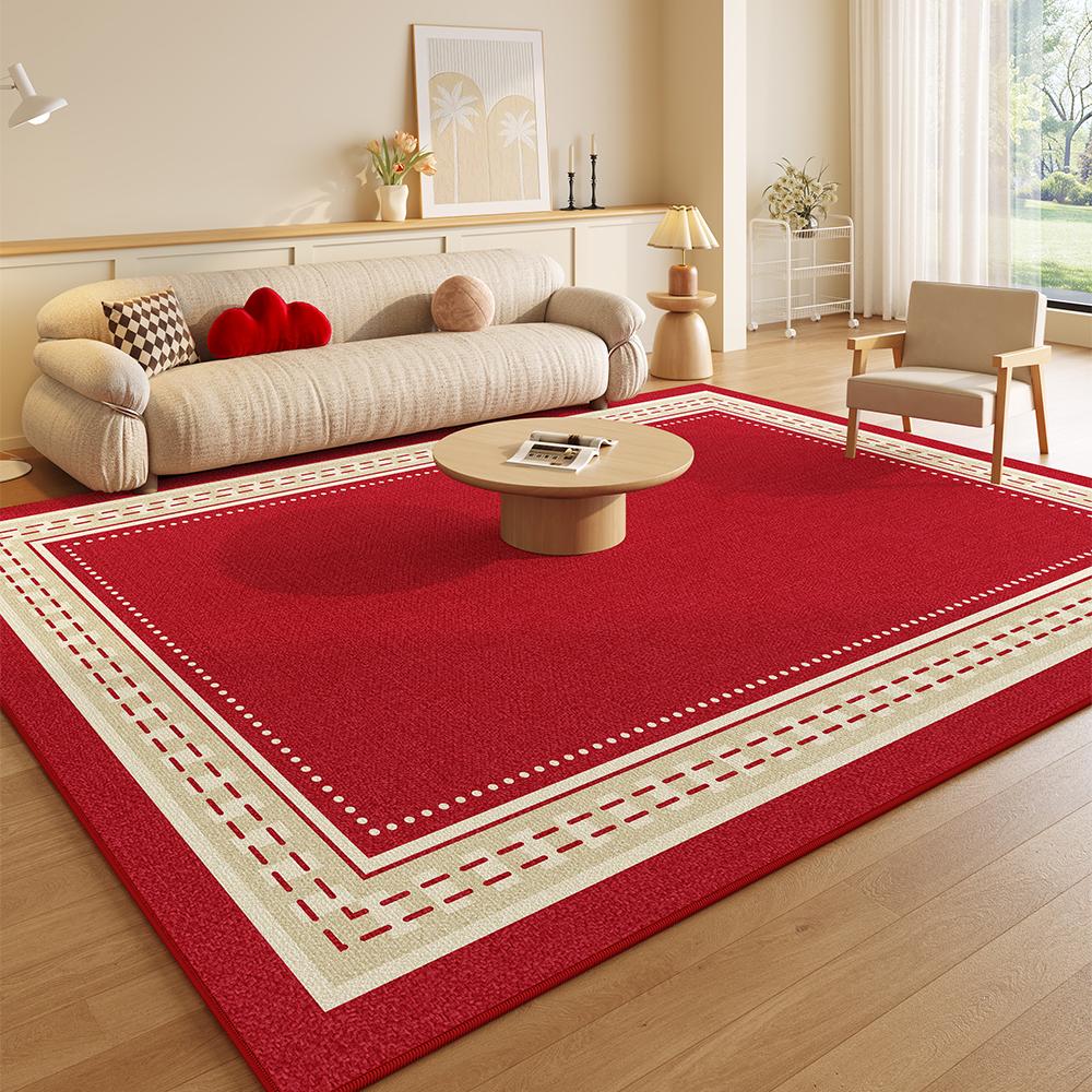 Red New Year Living Room Carpet, Cream Style, Festive And Easy To Clean, Dining Room, Bedroom Floor Mat, Home Decoration