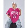 Brooklyn Print T-Shirt Damen Sommer Sport Atmungsaktives T-Shirt Mode Oversize Lässig Fußball