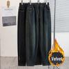 Autumn/Winter Plus Size Velvet High Waist Slimming Straight-Leg Pants for Girls