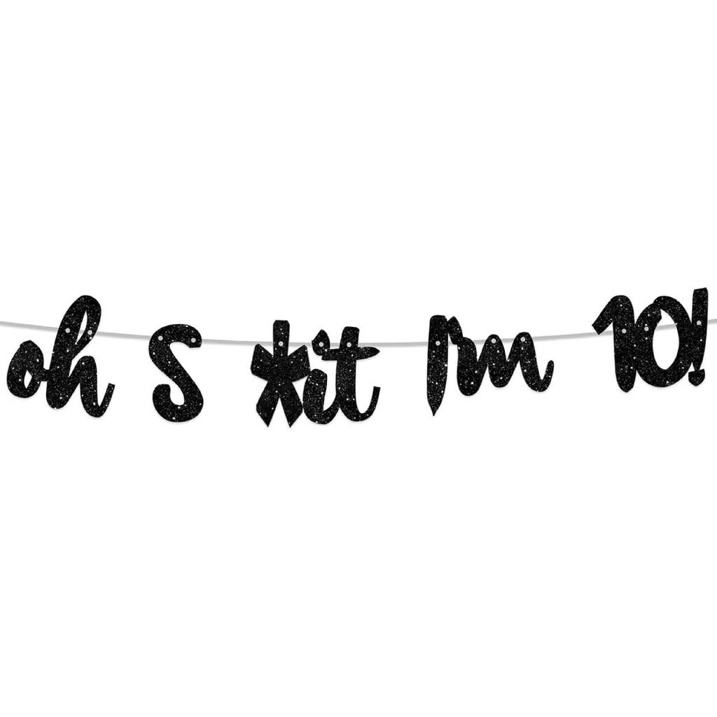 Oh I’m 30! Banner Backdrop Glitter Black Hallo Thirty Cheers to 30 Years Old Theme Decor for Man Woman Happy 30th Birthday Party Photo Studio Prop