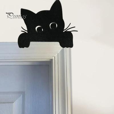 Decorazione Topper per Porta Gatto in Metallo Simpatico Gattino Decorazione Angolo Telaio Porta Segno Vintage Resistente alla Ruggine Ornamento Topper per Porta per Decorazione Domestica