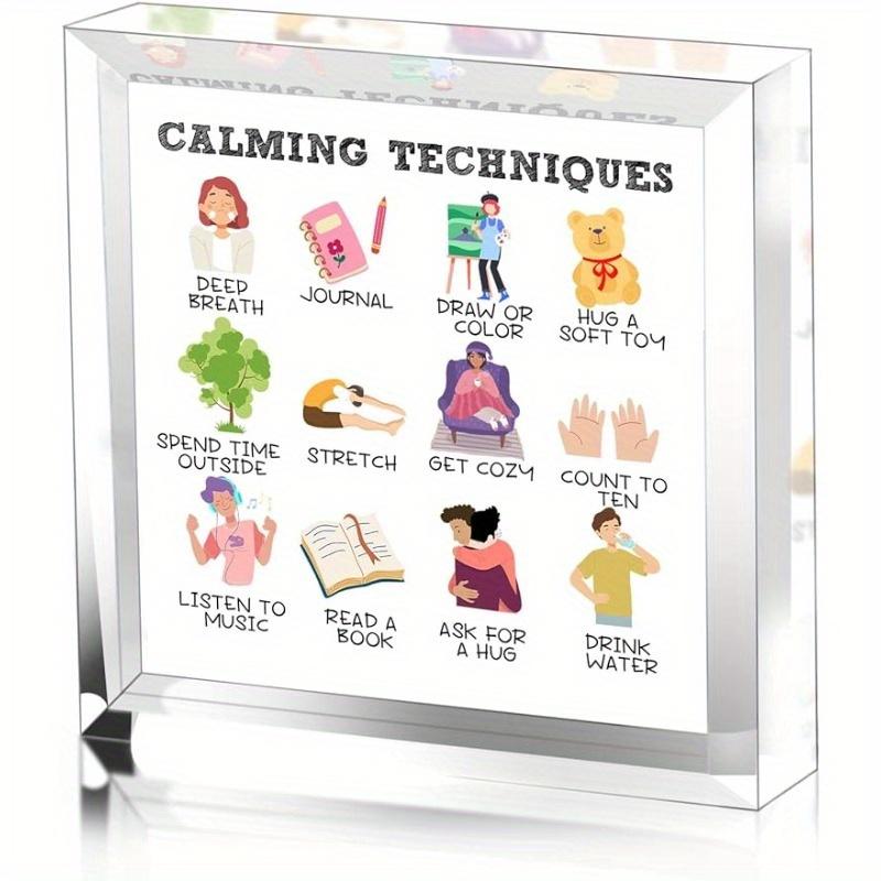 

Therapy Office Acrylic Decor - Emotional Learning Art, Counselor Decor for Therapy, School Counseling. Shelf & Tabletop. чистый