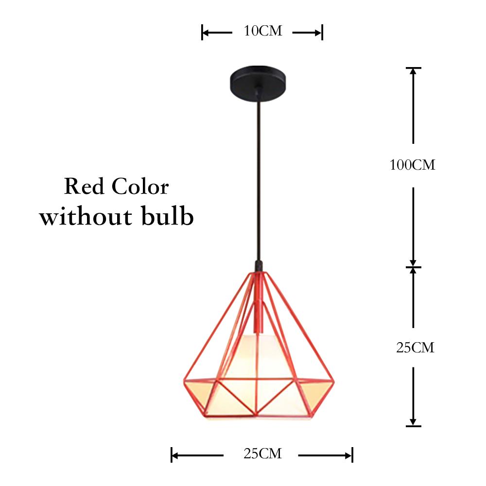 

Винтажный промышленный подвесной светильник в стиле ретро, ​​железная лампа, русская лофт-клетка, ромбовидная форма, светильник из пеньковой веревки для столовой, гостиной, дома without bulb красный
