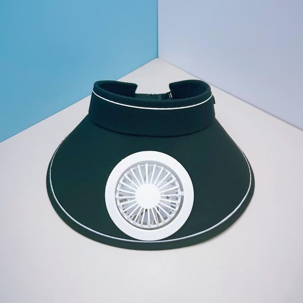 

Long-lasting Empty Top Fan Hat Adjustable Children Visor Cap Rechargeable Fan Hat Gardening чёрный