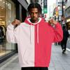 Men's Colorblock Print Pullover Hoodie with and Pocket, Casual Athletic Sweatshirt