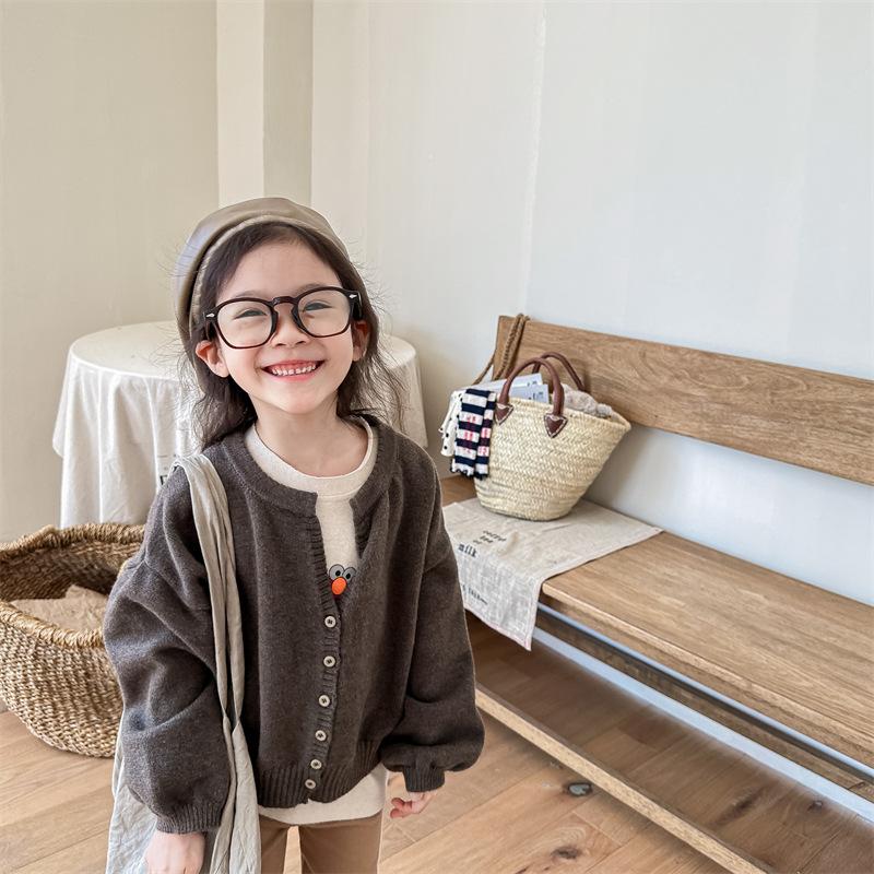 Dětské oblečení holčičky jarní svetr svetr chlapecký a holčičí pletený top dětská bunda
