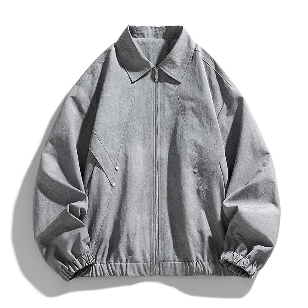 Men's Lapel Fashion Jacket Fashion Casual All-match Loose Solid Color Jacket