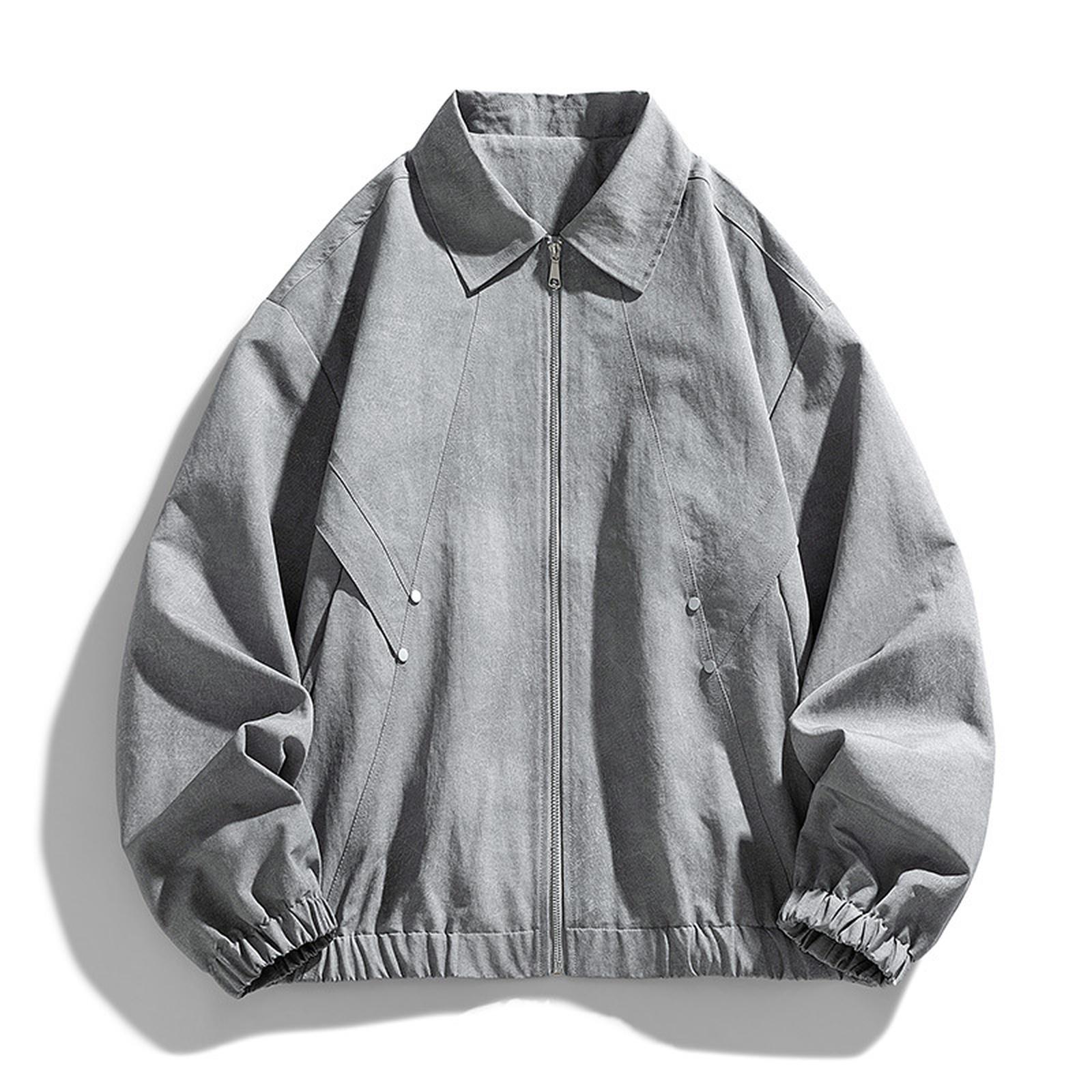 

Мужская модная куртка с лацканами, модная повседневная куртка на все случаи жизни, свободного кроя, однотонная XXL