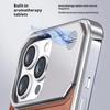 Luxury Leather Metal Phone Case For iPhone 16 15 14 13 Pro Max Shell For Magsafe Magnetic Wireless Charging Aluminum Alloy Phone Cover