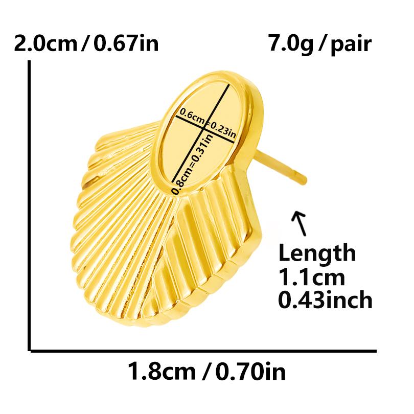 6pcs Real Gold Plated Geometric Round Oval Heart Blank Settings DIY Stone Enamel Crystal Stainless Steel Ear Studs For Women Men