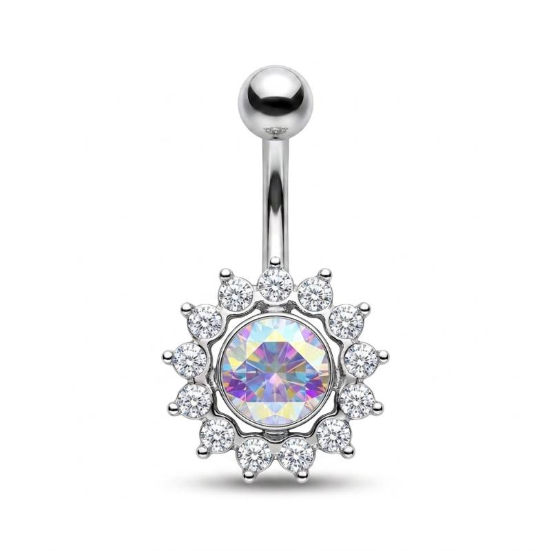 1Pcs Purple Zircon Dangle Belly Button Rings Stainless Steel Heart Butterfly Navel Piercing Long Drop Pendant Belly Ring Jewelry