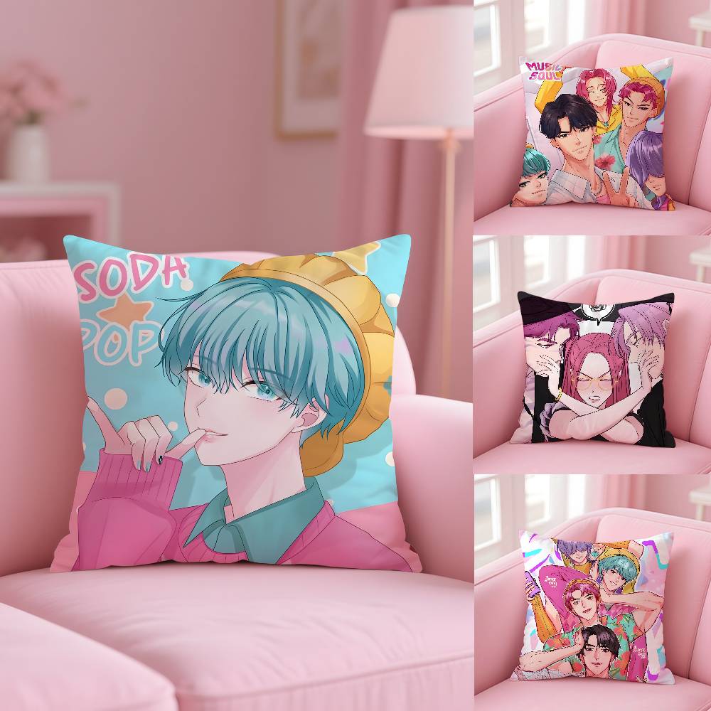 Saja Boys KPopS D-Demon H-Hunters Pillow Case Pattern Printed Pillowcase for Living Room Sofa Cushion Cover & Bedroom Decor