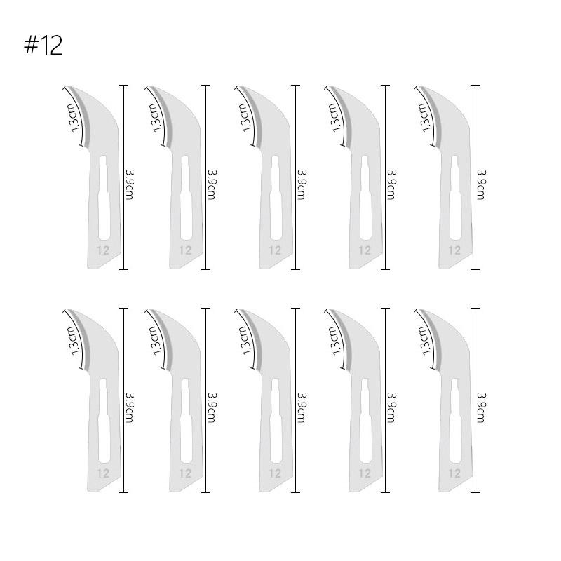 10pcs Knife Blades NO.10/11/12/15/18/20/21/22/23/24/25/60 Metal Engraving Repalce Blades DIY Wood Carving Fruit Sculpture Cutter