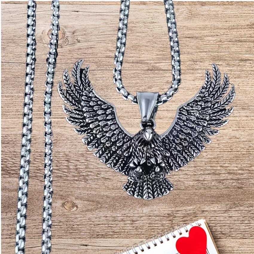 

Retro Alloy Eagle Pendant: Bold, Trendy, Unisex with Great Roc Wings античний срібного кольору