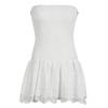 Women's Sweet Spice Girl Thin Jacquard Material Patchwork Top Dress Slim Waist Waist Pure Desire French A-line Dress