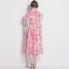 Butterfly Ink Print Slim Fit Swing Dress - Blue & White, Summer 2024