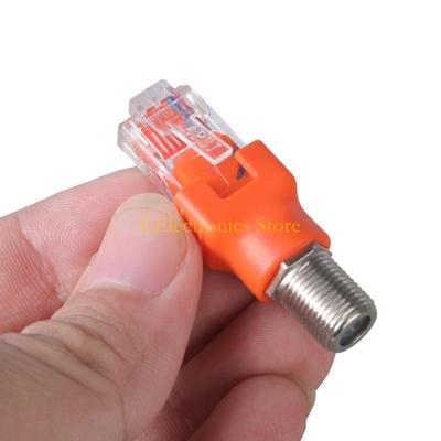 B03C F Female To RJ45 Male Coaxial Barrels Coupler Adapter RJ45 To RF Connectors Converters