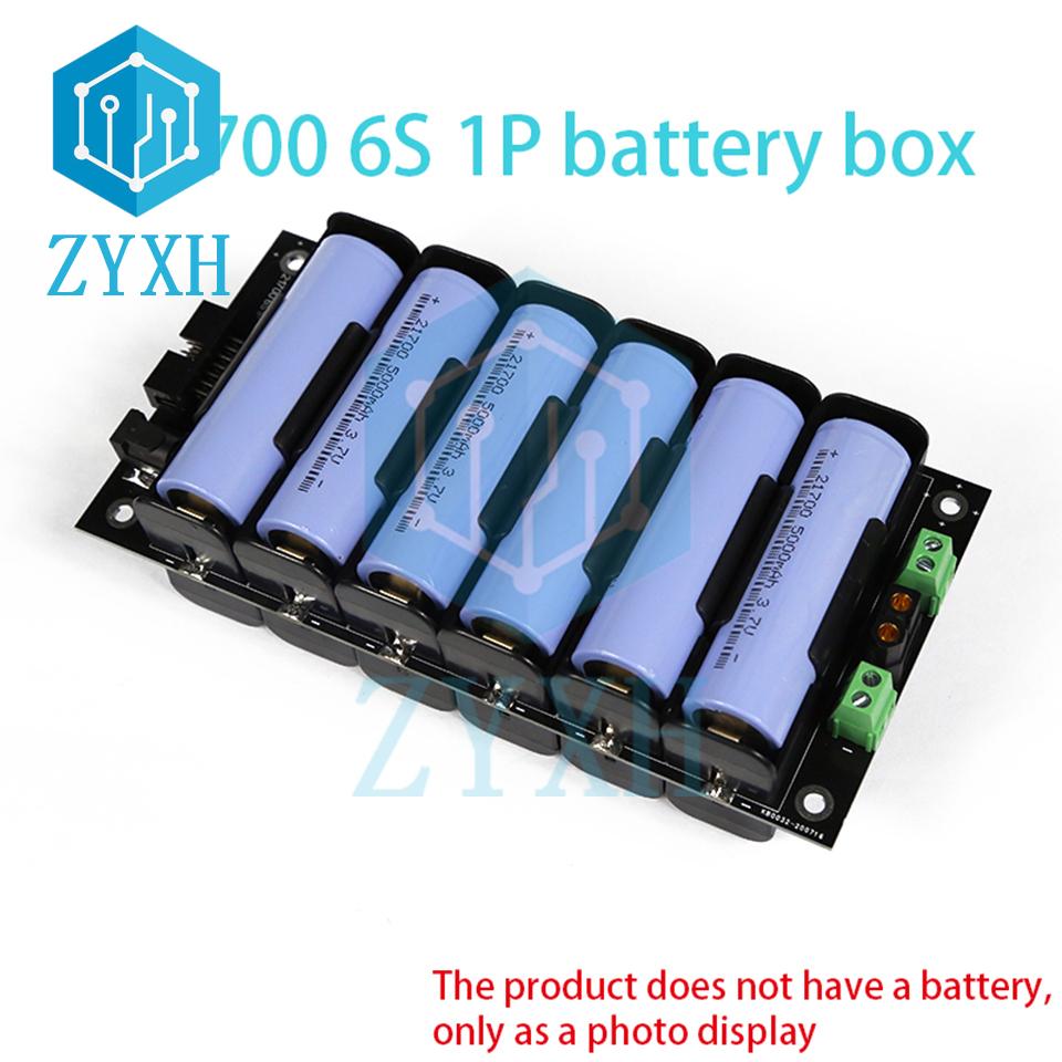 BMS 6S 21700 Battery Case 1P 2P Power Wall Power Bank Box Holder With 40A Balancer Charging Board For Ebike/UPS