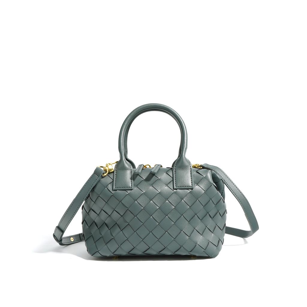 Cowhide Woven Bag Fashion Tote Bag Leather Shoulder Handbag Daily Matching