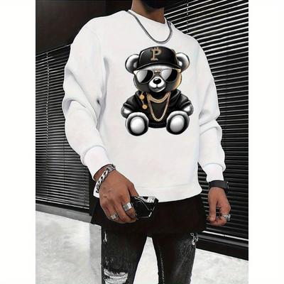 Men's Crew Neck Sweatshirt, 2-Way Stretch & Comfortable, Ideal for Active Lifestyles & Errands