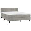 3130961 vidaXL Lit à sommier tapissier et matelas Gris clair 140x200cm Velours