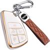 for Chevy GMC Key Fob Cover with Keychain, for Silverado 1500 GMC Sierra 1500 2500HD 3500HD Buick Envision, Soft TPU Key Shell Case Remote Smart Key