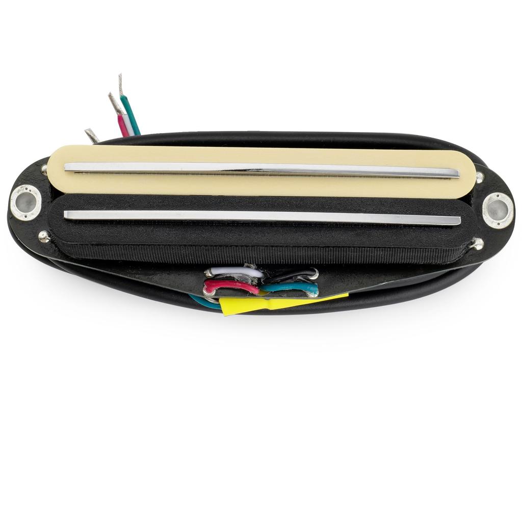 Musiclily Pro Ceramic Humbucker Super for Strat Electric Zebra Chrome Rails ST-DPHC Single-Size Pickup, 13.2K Distortion, Guitars, Body,