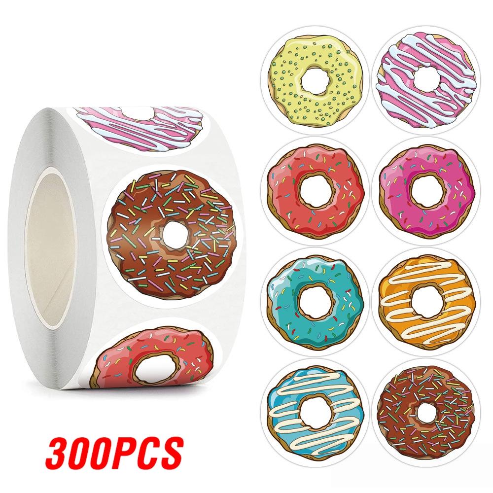 100-500Pcs High-Quality Donuts High-Quality Sticker 1Inch High-Quality Colorful Youngsters High-Quality Label High-Quality Baking High-Quality Store