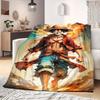 ONE PIECE Monkey D. Luffy Print Blanket Warm Comfortable Flannel Blanket Suitable for Bedrooms,Sofas, Beds,Chairs -QIAO103