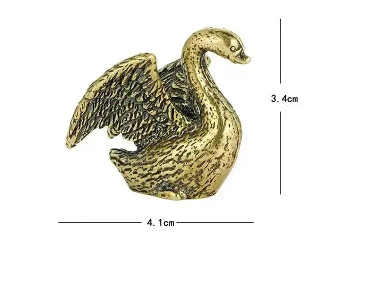 

Маленька статуетка лебедя з латуні, вінтажна антикварна, фігурки тварин, мініатюри, прикраса для дому, офісу, робочого столу, чайний вихованець, колекція ремесел