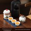 Portable Ceramic Kung Fu Tea Set - Travel Quick Cup for Office or Outdoor Use, Ideal Business Gift