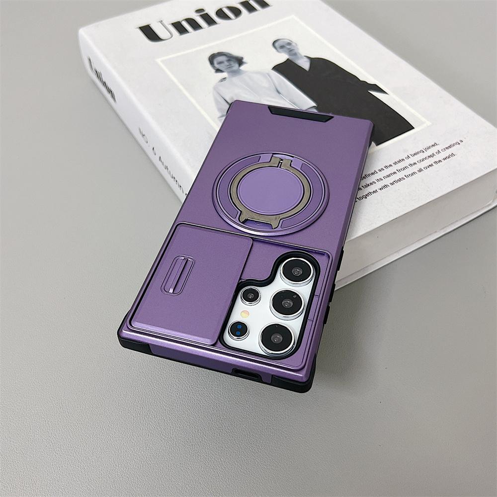 Luxury Rotating Hidden Metal Ring Car Holder Armor Case For Samsung S25 S24 Ultra S21 S22 S23 Ultra Plus S20 FE  A54 A13 A14 A15