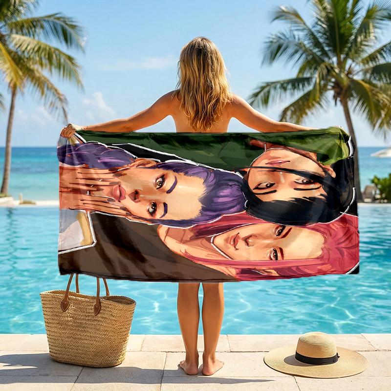 Kpop Hunter Fashion Beach Towel: Ideal for Summer Adventures Soft, absorbent and quick drying suitable for swimming and bathing