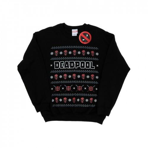Marvel Mens Deadpool Logo Christmas Sweatshirt