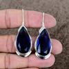 Blue Topaz Gemstone Handmade 925 Sterling Silver Jewelry Earring 2.13" KKG-616