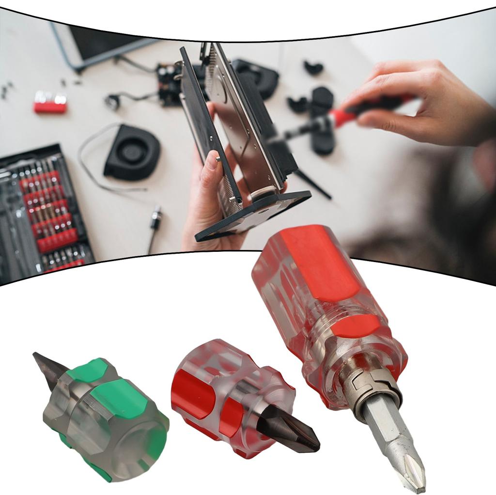 Short Screwdriver 2-in-1 Cross Head DIY Driver Hammer