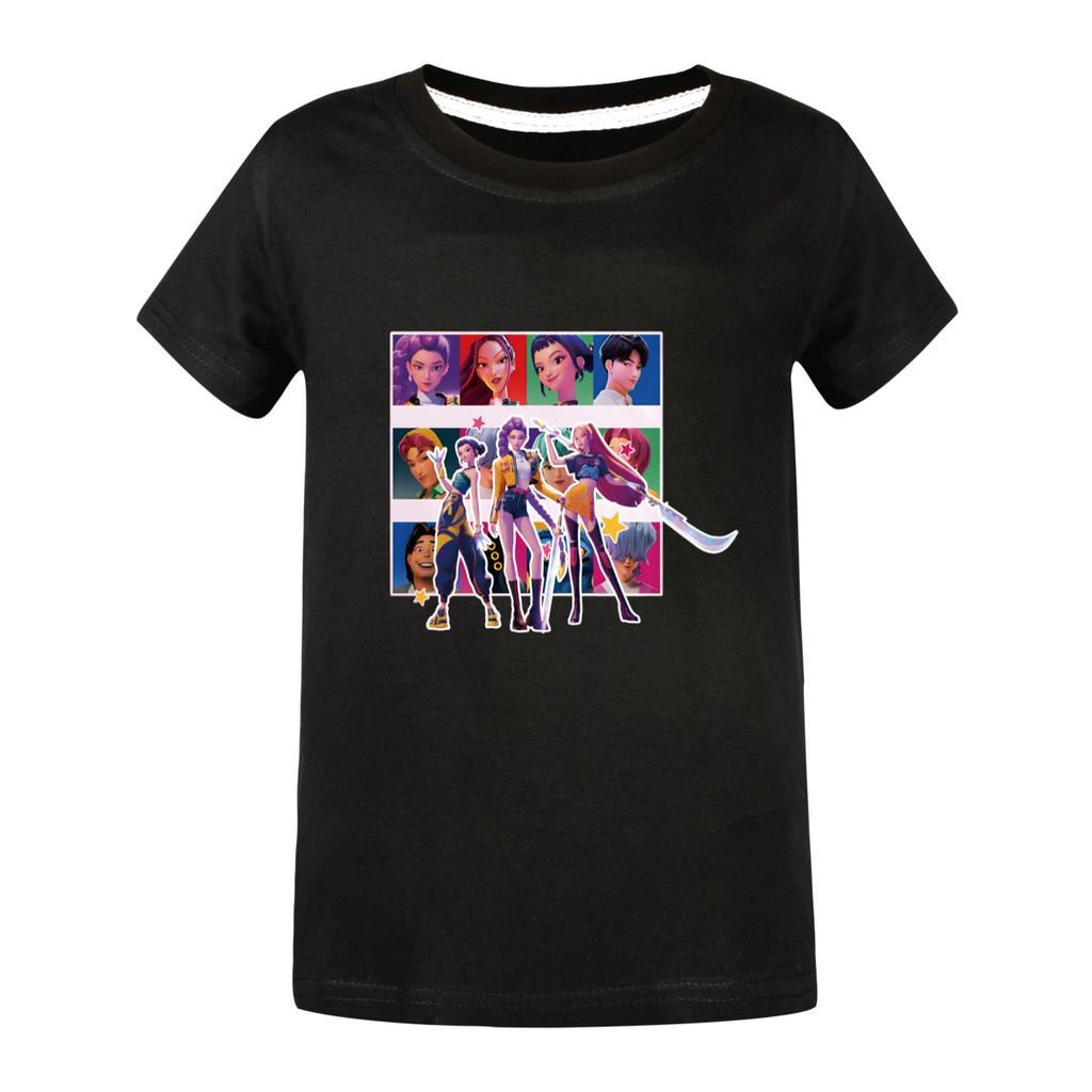 5036 Kids Girls Boys Rumi Mira Zoey Print Casual Cotton Short Sleeves T-Shirt