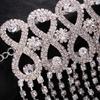 Fashion rhinestone fringed hair chain, exaggerated personality luxury stage headwear headwear