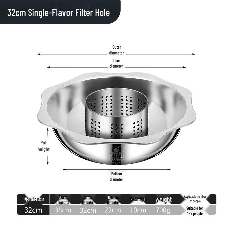Stainless Steel Rotating Adjustable Hot Pot
