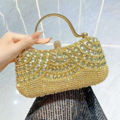 Grenzüberschreitende Diamantquasten-Clutch: Elegante Abend-, Hochzeits- oder Geburtstags-Umhängetasche