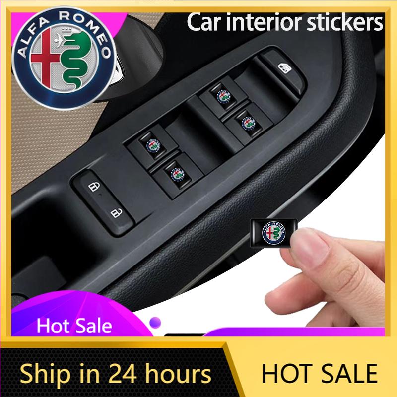 Car Stickers For Alfa Romeo Car Interior Sticker Rubber Badge Decorate Paster For Alfa Romeo 4C 159 Spider Giulia Giulietta Tona