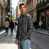 Men's Long Sleeve Plaid Button Down Shirt Casual Cotton Comfort Fit