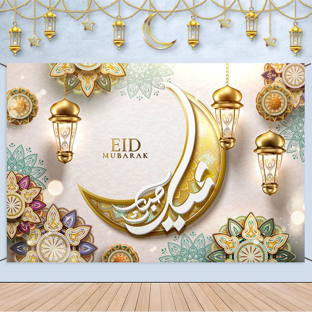 Eid Party Thema Traditioneller Hintergrund Ramadan Mubarak Dekorationen für Zuhause Islamisch Muslimisch Kareem Eid Al Adha Requisite Geschenk Poster